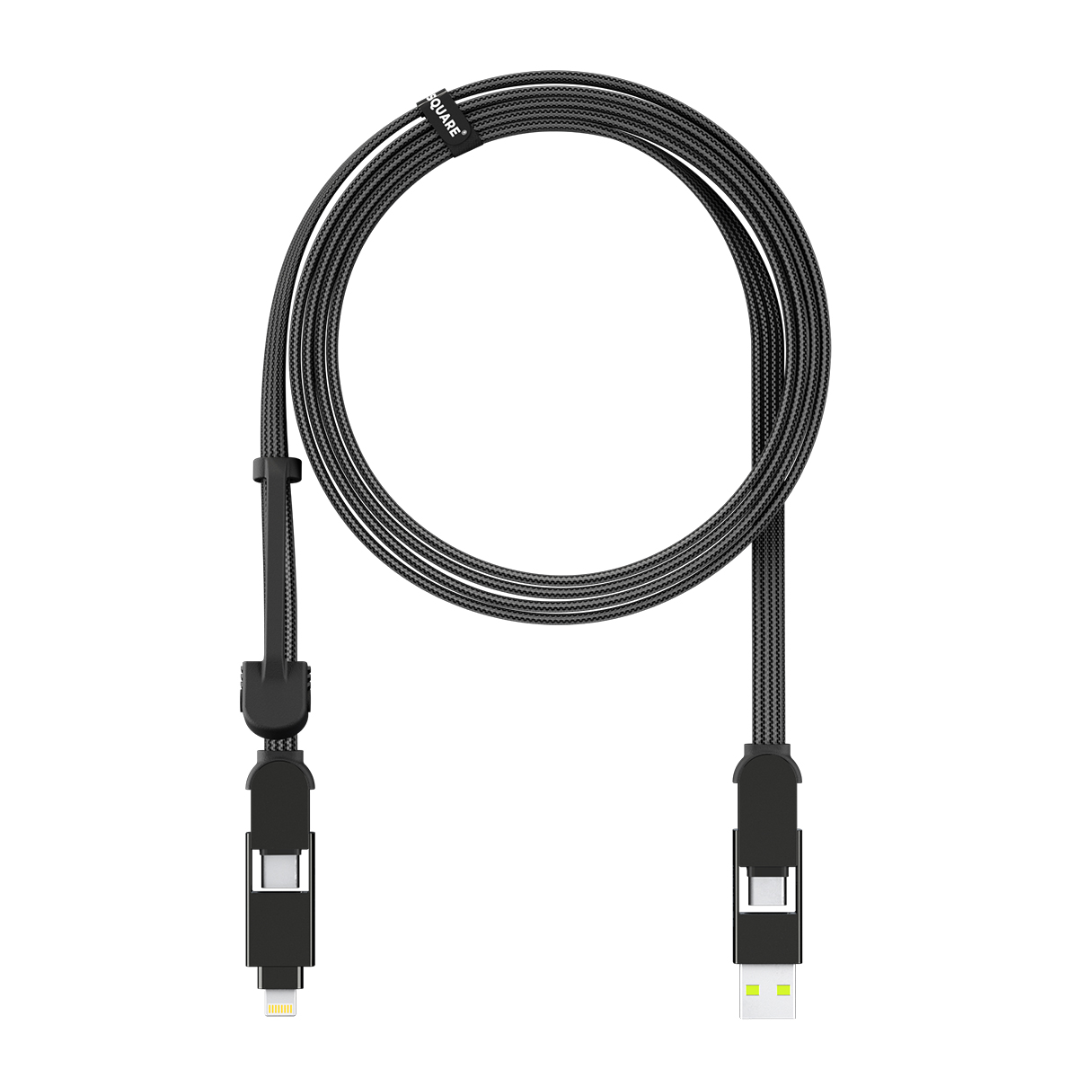 ROLLINGSQ 100W 6-IN-1 TRAVEL CHARGING CABLE - URBAN BLACK