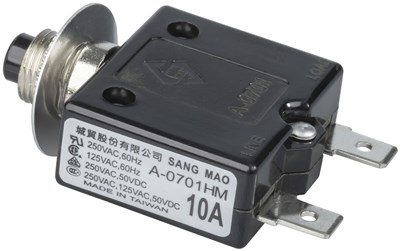 GENERIC/COMPONENT MANUFACTURER 10A PANEL MOUNT CIRCUIT BREAKER FOR AC/DC CIRCUITS