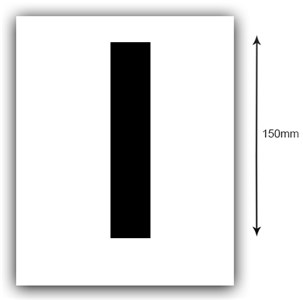 UNBRANDED/GENERIC 150MM BLACK LETTER 'I' BOAT REGISTRATION STICKERS - WHITE