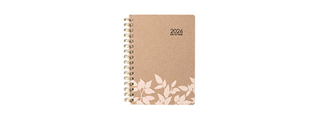 CUMBERLAND 2025 A5 KRAFT ECO-WISE DAY TO PAGE DIARY - FLAT LAY