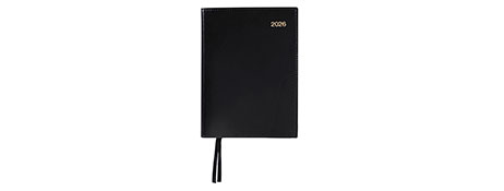 CUMBERLAND BLACK A5 LEATHER GRAIN SPIRAL DIARY 2026 - APPOINTMENT PLANNER