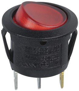 UNSPECIFIED MANUFACTURER 20MM SNAP-IN NEON INDICATOR LIGHT 6A 250VAC BLACK/RED