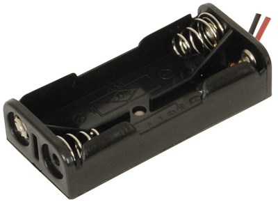 GENERIC COMPONENT 2X AAA BATTERY HOLDER WITH LEADS - HIGH-GRADE PLASTIC