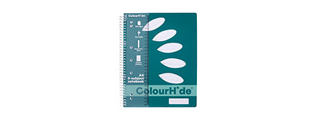 GENERIC/UNSPECIFIED MANUFACTURER TEAL GREEN 5-SUBJECT A4 SPIRAL NOTEBOOK WITH 250 PAGES