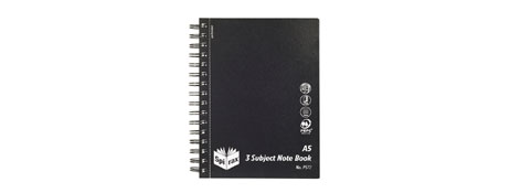 UNSPECIFIED MANUFACTURER A5 TWIN WIRE SUBJECT NOTEBOOK WITH DIVIDERS - 300 PAGES