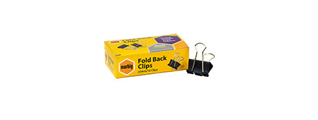 UNSPECIFIED MANUFACTURER ASSORTED METAL FOLD BACK CLIPS BOX OF 12 - VARIOUS SIZES