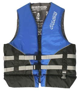 GENERIC SAFETY GEAR BASIC BLUE/BLACK OR RED/BLACK PFD LIFE VEST FOR SAFETY