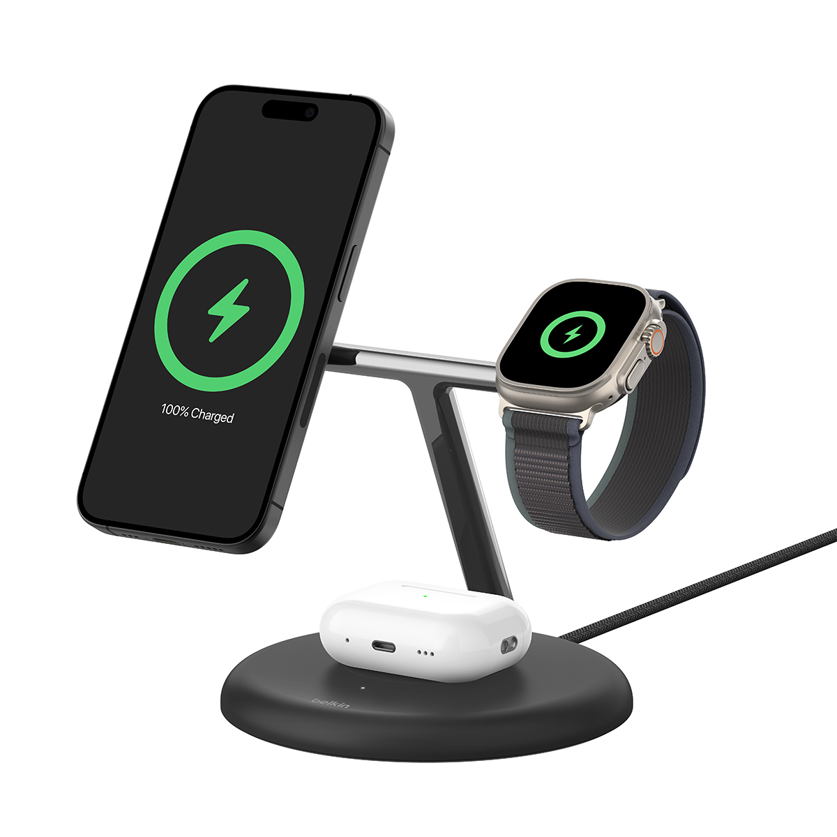 BELKIN BOOSTCHARGE PRO 3-IN-1 MAGNETIC WIRELESS CHARGER (15W)