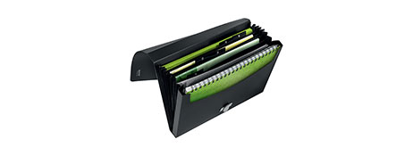 MANUFACTURER NAME (PLACEHOLDER - ACTUAL BRAND NEEDED) BLACK EXPANDING CONCERTINA FILE - 5 COMPARTMENT A4 ORGANIZER