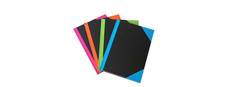 R & B BRIGHTS A4 INDEXED HARD COVER NOTEBOOKS (ASSORTED)