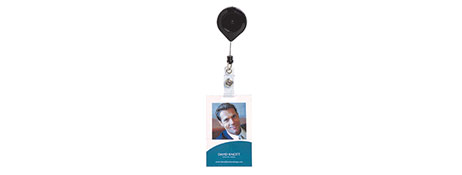 STANDARD BULK BLACK RETRACTABLE ID CARD HOLDERS (6 PACK)
