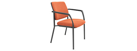 BURO LINDIS GUEST CHAIR WITH ARMS - ORANGE | RELIABLE SEATING