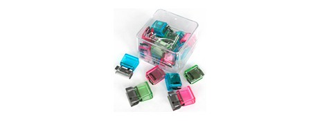 CARL MORI PAPER CLIPS - ASSORTED TRANSLUCENT COLOURS, 60 SHEET HOLD