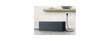 CAVOLINE CABLE MANAGEMENT BOX GRAPHITE - TIDY DESK SOLUTION
