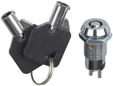GENERIC/COMPONENT MANUFACTURER (IMPLIED) CHROME MOMENTARY MINI KEY SWITCH WITH SPRING RETURN