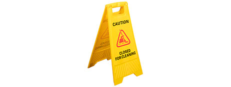 CLEANLINK BRIGHT YELLOW 'CLOSED FOR CLEANING' SAFETY SIGN - EASY STORAGE