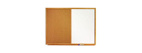 UNSPECIFIED MANUFACTURER COMBO WHITEBOARD & CORK BOARD WITH TIMBER FRAME