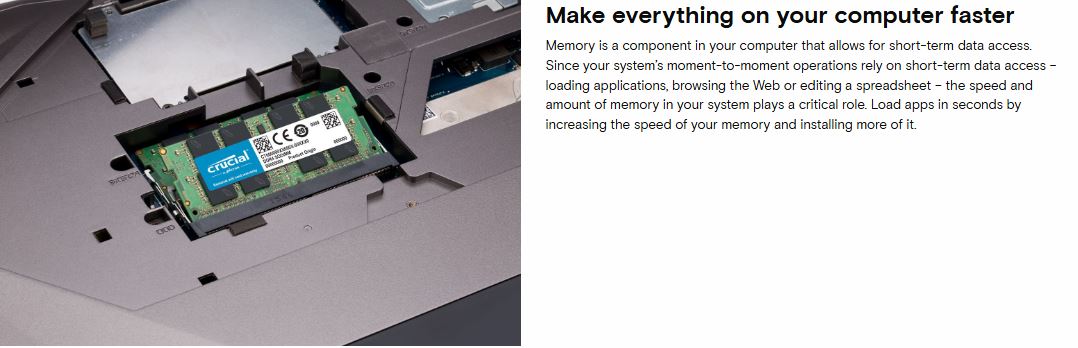 MICRON (CRUCIAL) CRUCIAL 32GB DDR4 3200MHZ LAPTOP RAM UPGRADE FOR SPEED