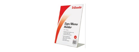 ESSELTE A4 SLANTED MENU HOLDER | CLEAR 1.5MM PORTRAIT DISPLAY
