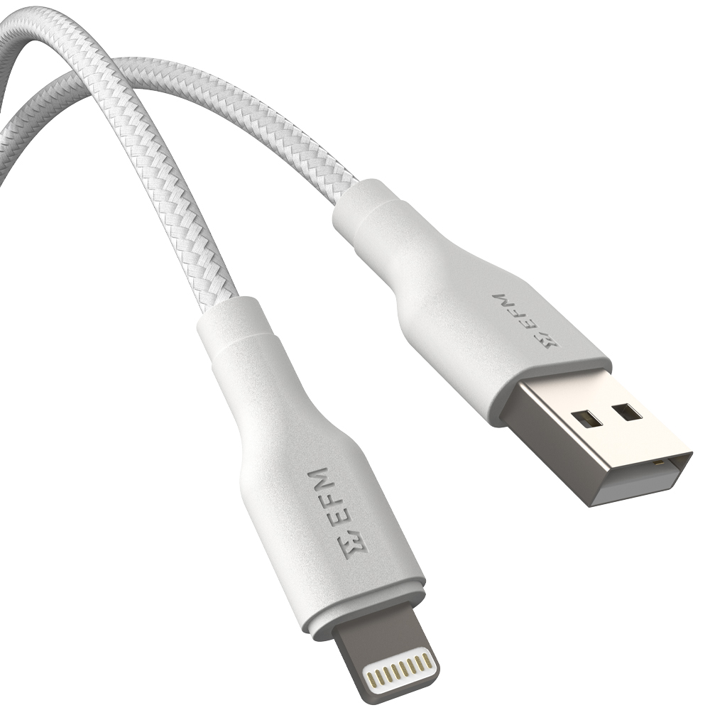 EFM 2M BRAIDED LIGHTNING CABLE: POWER & DATA SYNC