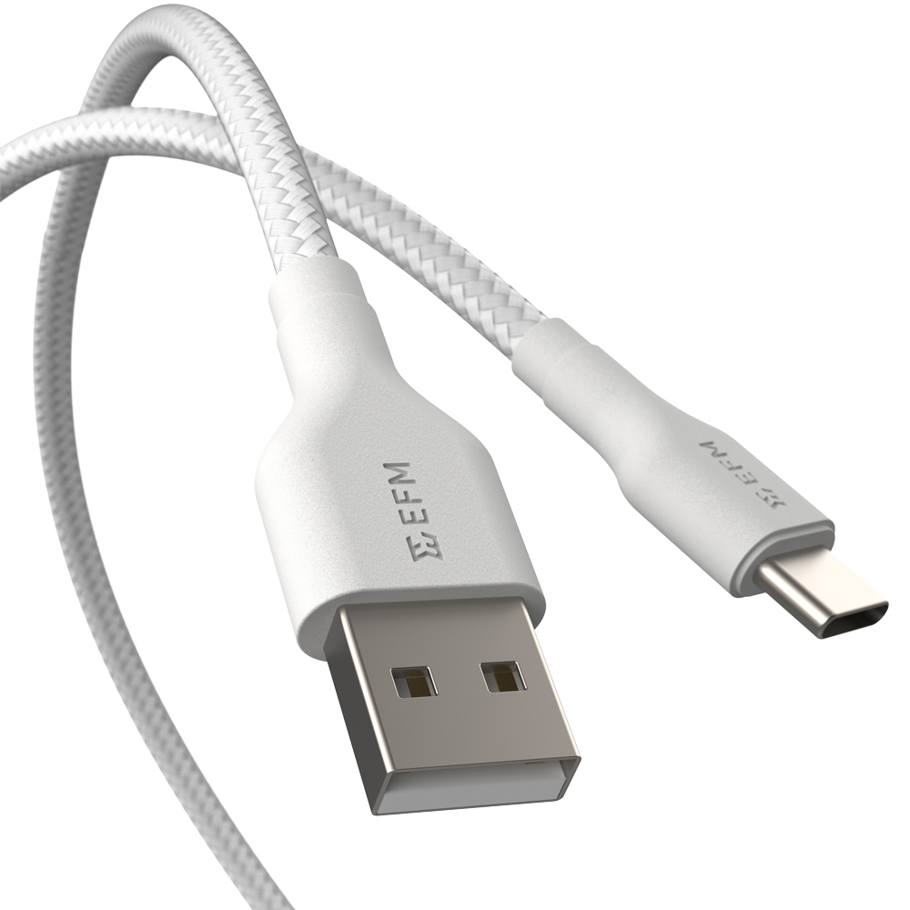 EFM BRAIDED USB-A TO USB-C CABLE 1M - POWER & DATA SYNC