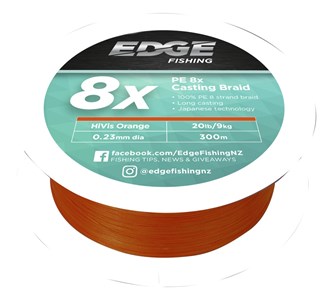 EDGE PE 8X CASTING BRAID - HI-VIS ORANGE FISHING LINE