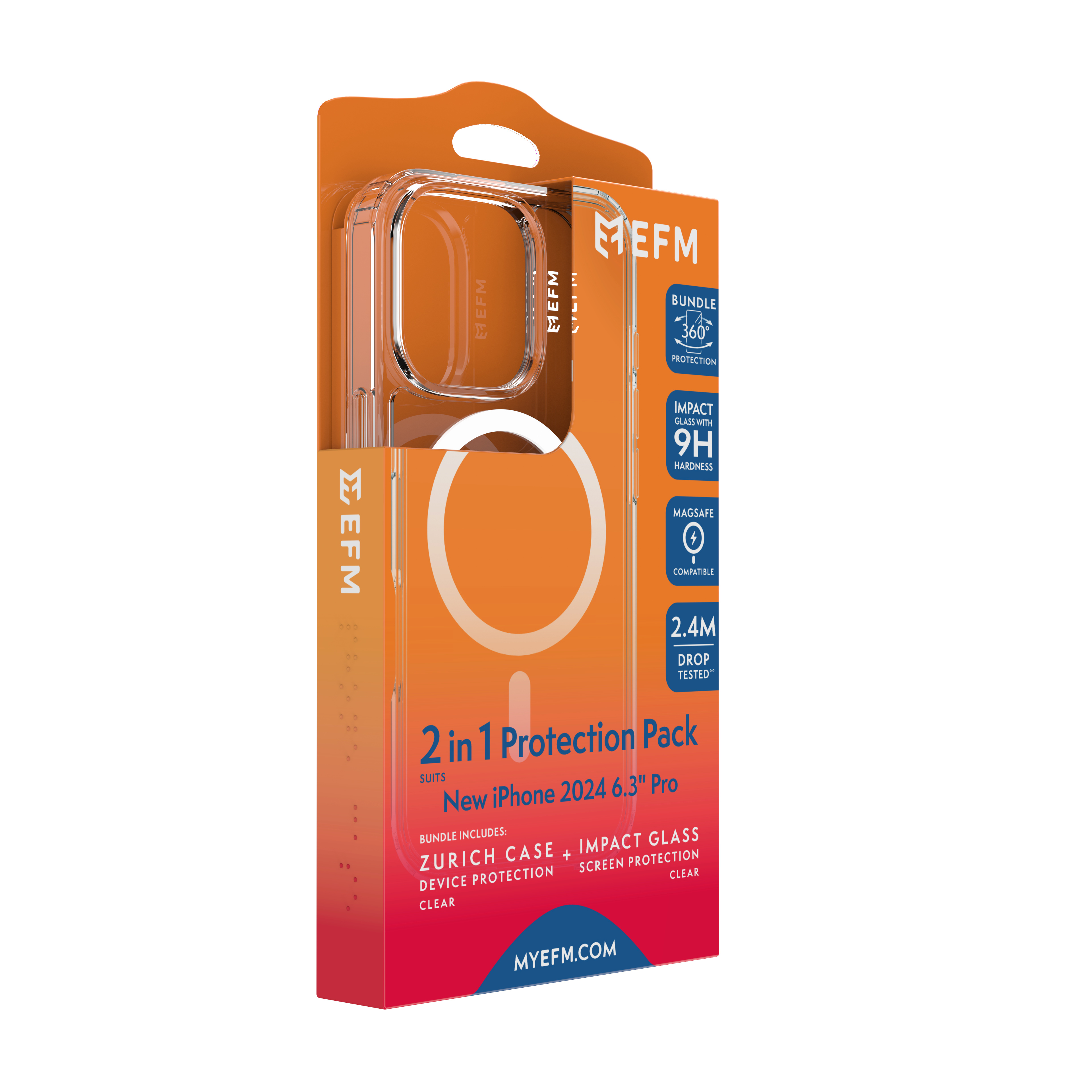 EFM ZURICH MAGSAFE SCREEN PROTECTOR & IMPACT BUNDLE IPHONE 16 PRO