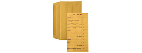 UNKNOWN MANUFACTURER PRE-PRINTED GOLD SELF SEAL PAY ENVELOPES (500 PACK)