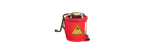 CLEANLINK HEAVY DUTY RED MOP BUCKET WITH EASY WRINGER FOR GERALDTON