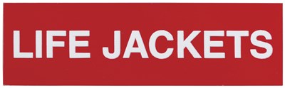 DURABLE 100X30MM LIFE JACKET CABINET IDENTIFICATION SIGNS