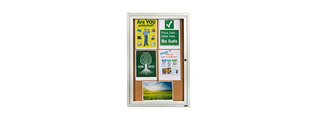 UNSPECIFIED MANUFACTURER DURABLE 900X600MM ENCLOSED CORK BULLETIN BOARD WITH LOCK