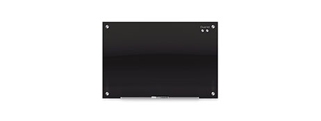 UNKNOWN MANUFACTURER MAGNETIC FRAMELESS BLACK GLASS DRY ERASE BOARD 450X600MM
