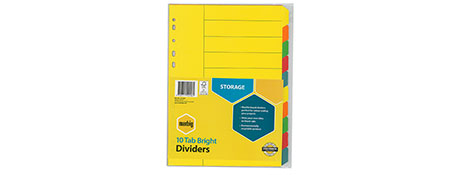 MARBIG A4 BRIGHTS INDEX DIVIDERS FOR EASY FILING