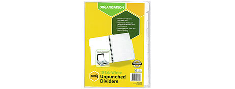 MARBIG A4 WHITE MANILLA INDEX DIVIDERS FOR EASY FILING