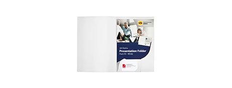 MARBIG A4 WHITE PRESENTATION FOLDER - UP TO 30 SHEETS