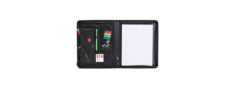 MARBIG DURABLE BLACK CONFERENCE FOLIO FOR ON-THE-GO WORK