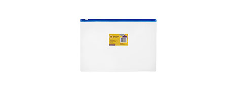 MARBIG CLEAR DOCUMENT CASE - BLUE, DURABLE ZIP FILE STORAGE