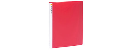 MARBIG RED NON-REFILLABLE DISPLAY BOOK, 40 POCKETS