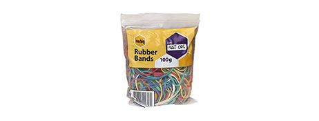 UNSPECIFIED MANUFACTURER NATURAL RUBBER BANDS 100G BOX - VARIOUS SIZES FOR OFFICE & HOME