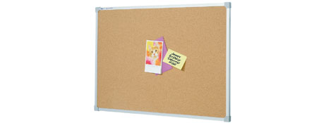 QUARTET 900X900MM ALUMINIUM FRAME CORKBOARD FOR OFFICE/SCHOOL