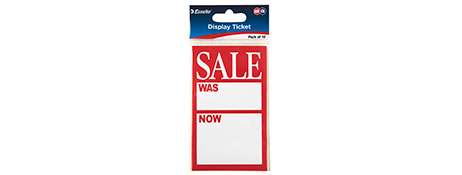 QUIKSTIK SALE DISPLAY TICKETS - PACK OF 10 FOR RETAIL