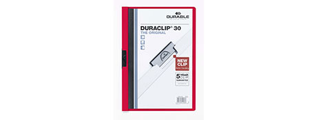 UNSPECIFIED MANUFACTURER DURABLE RED A4 PRESENTATION FOLDER WITH 5-YEAR CLIP GUARANTEE