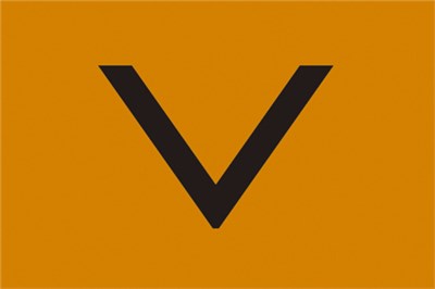 UNSPECIFIED MANUFACTURER REGULATION SIZE ORANGE SAFETY FLAG WITH BLACK 'V' AND LANYARDS