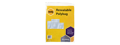 RESEALABLE POLY BAGS FOR SECURE STORAGE - VARIOUS SIZES