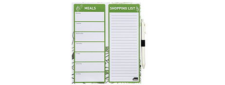 SASCO ECO GREEN MAGNETIC WEEKLY MEAL PLANNER PAD