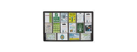 QUARTET LOCKABLE 1500X900MM FABRIC BULLETIN BOARD WITH GLASS DOORS