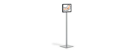 INFO STAND SILVER DOUBLE-SIDED FLOOR DISPLAY FOR GERALDTON