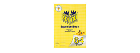SPIRAX 64 PAGE STAPLE BOUND EXERCISE BOOK - 8MM RULED