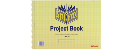 SPIRAX 40 PAGE A3 PROJECT BOOK - RULED/BLANK PAGES