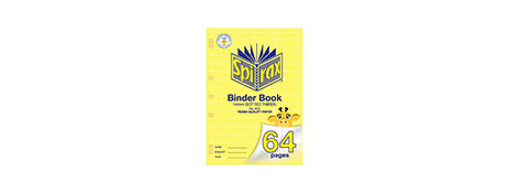 SPIRAX A4 64 PAGE YELLOW BINDER BOOK 14MM RULED